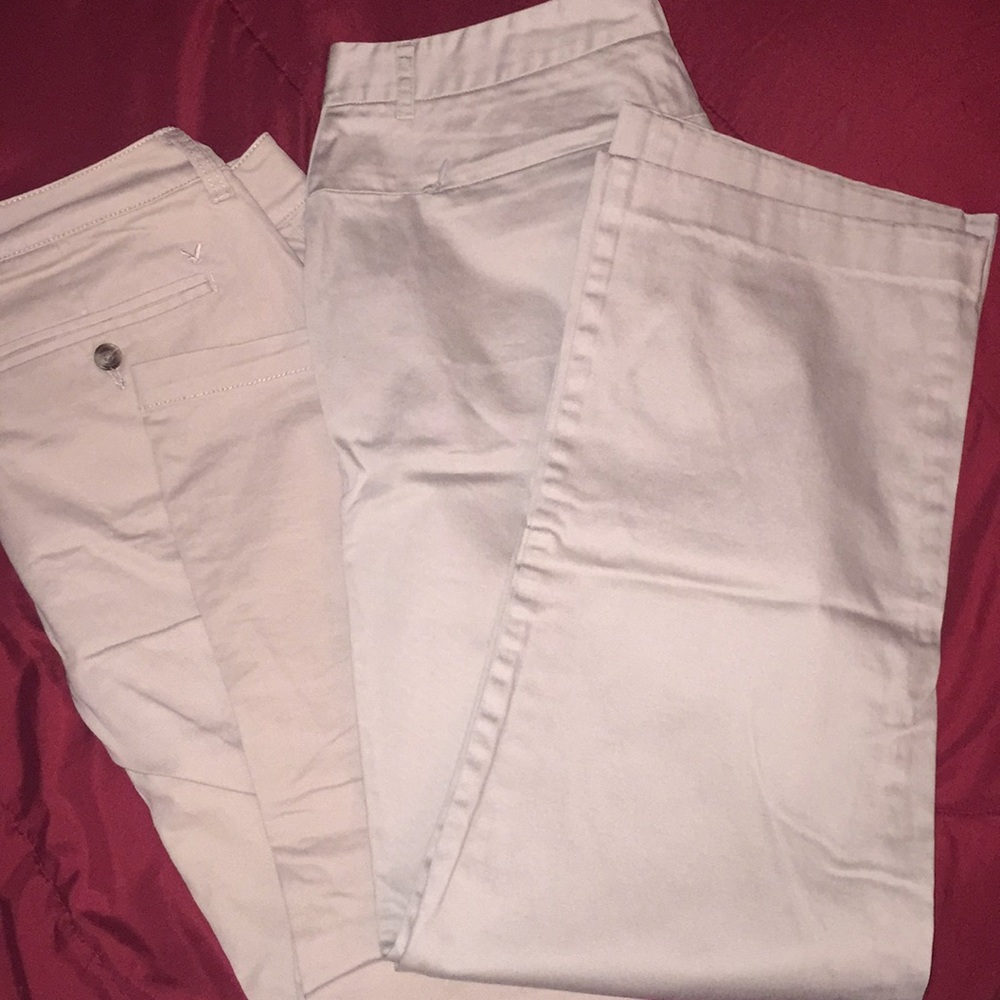 American eagle and Old Navy tan pants